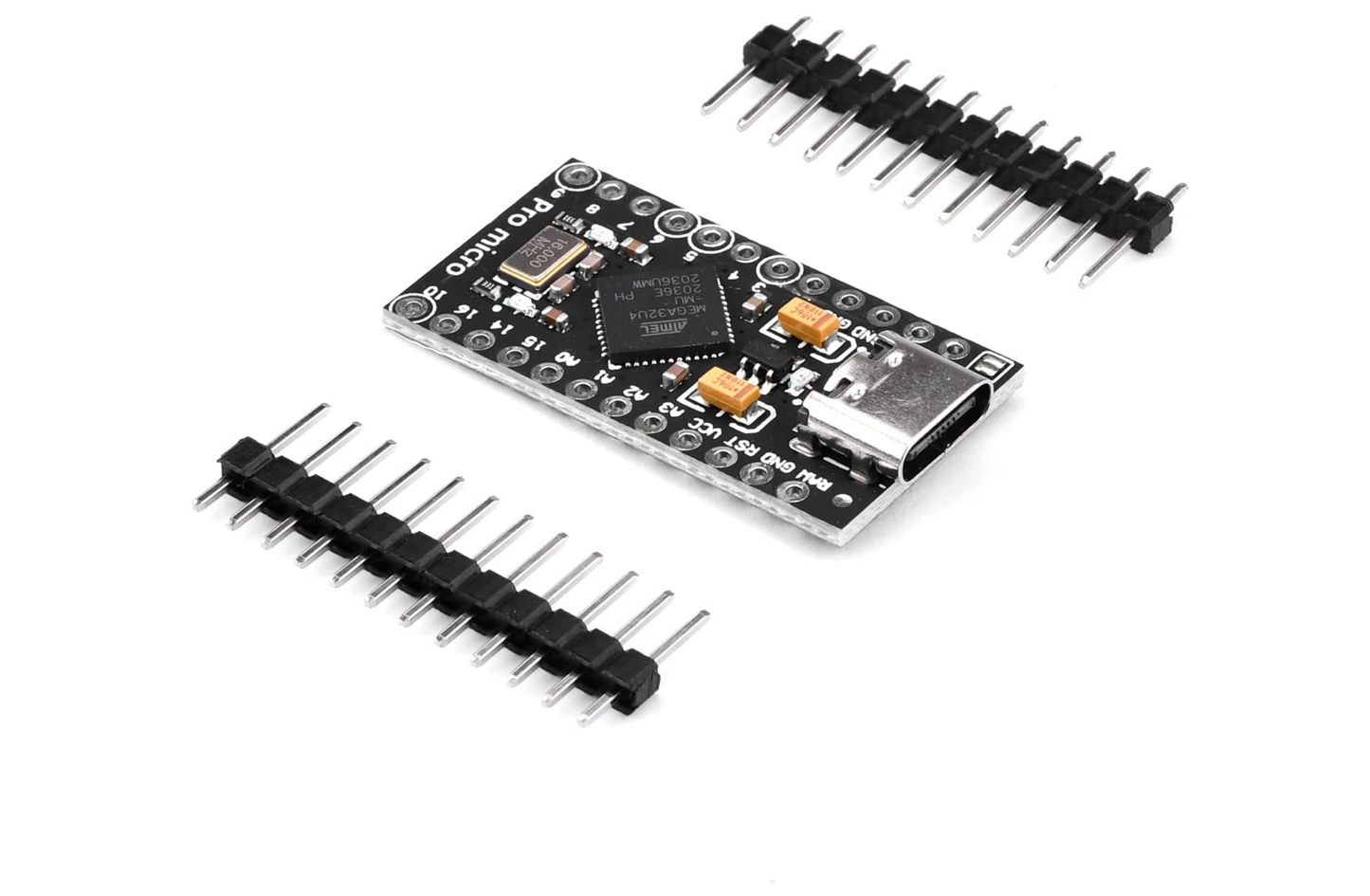◣ anode.labs | Atmega32U4 Pro Micro Type C Development Board 5V 16MHz Microcontroller with Pin Header