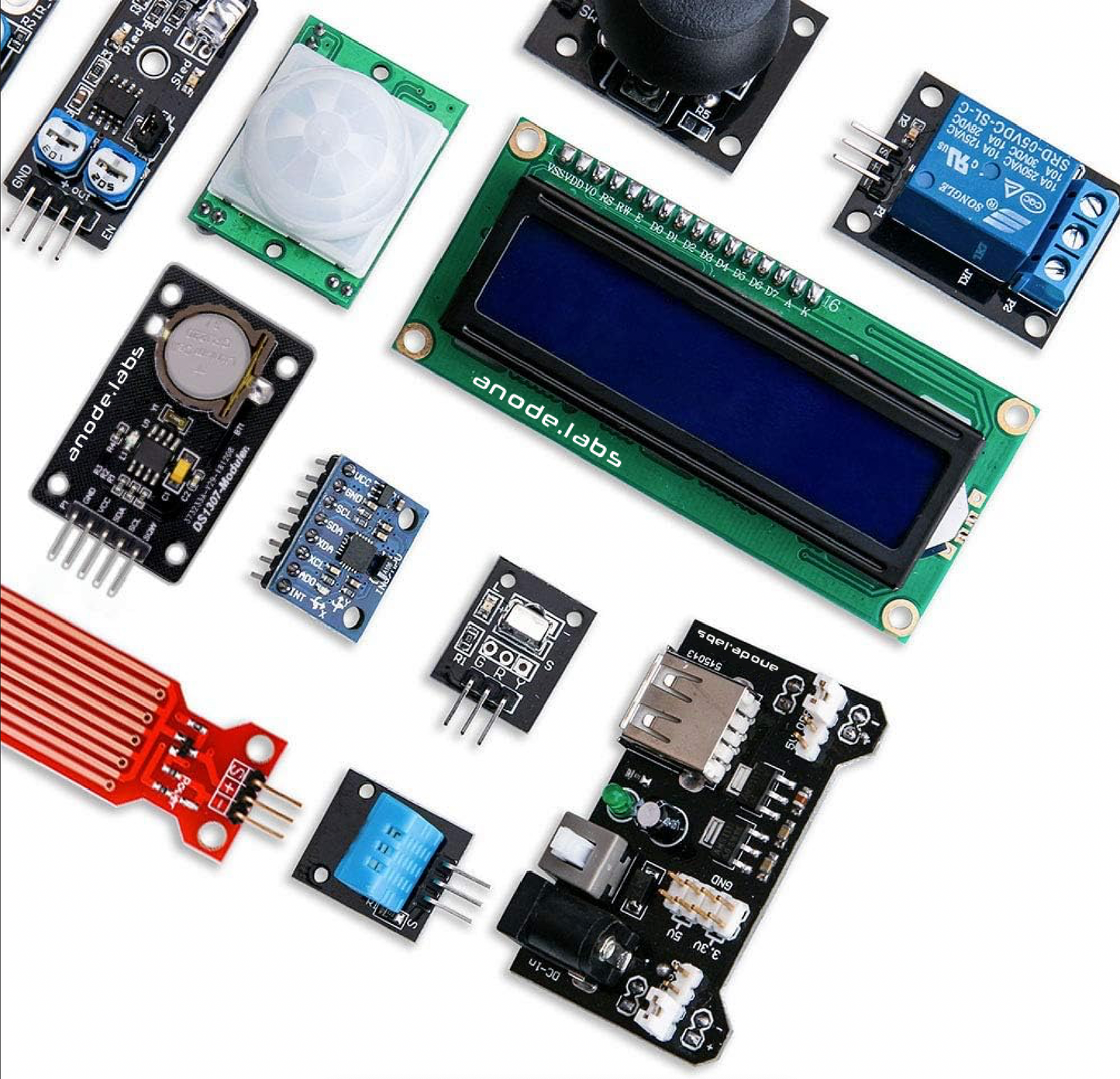 ◣ anode.labs | 37-in-1 Sensor Modules Kit with Compatible with Arduino UNO R3 MEGA Nano Raspberry pi 4